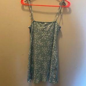 Mini green floral dress